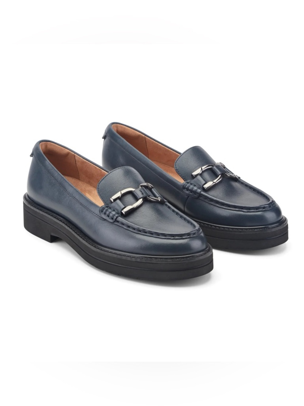 Easy Spirit Zaira Casual Horsebit Loafer Navy Leather Size 12